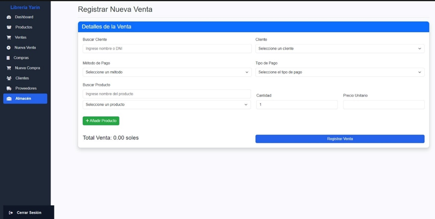 Dashboard LibreríaYarin